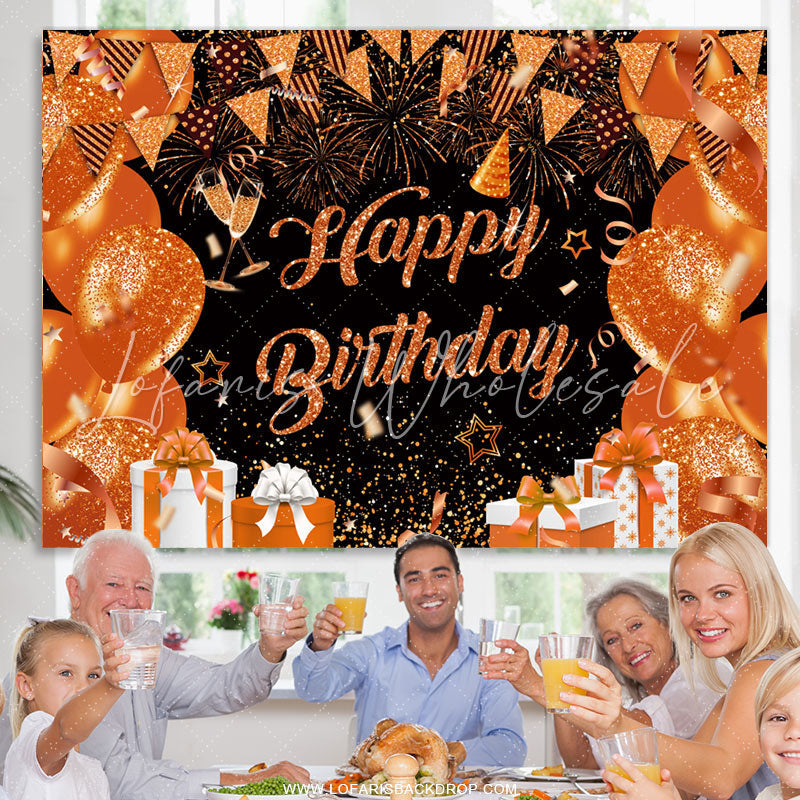 Lofaris Balloon Flag With Spark Gifts Birthday Backdrop