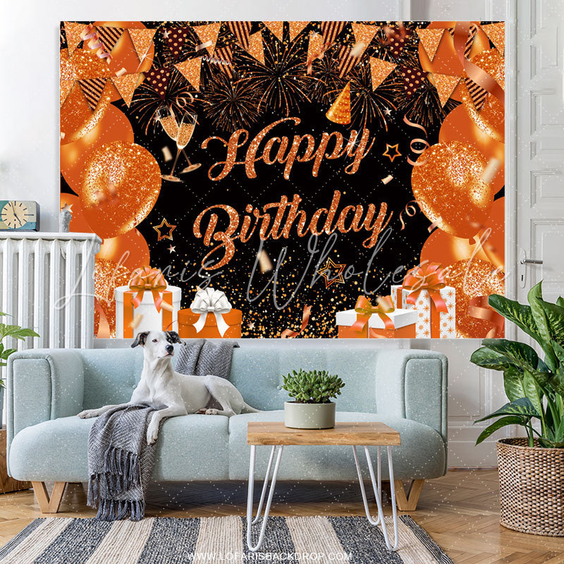 Lofaris Balloon Flag With Spark Gifts Birthday Backdrop