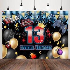 Lofaris Balloon Game 13th Official Teenager Birthday Backdrop