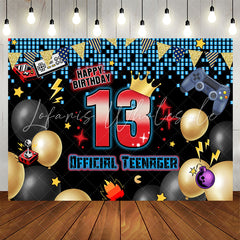 Lofaris Balloon Game 13th Official Teenager Birthday Backdrop