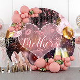 Lofaris Balloon Glitter Highheel Round Mothers Day Backdrop