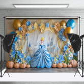 Balloon Pumpkin Cinderella Disney Cake Smash Backdrop