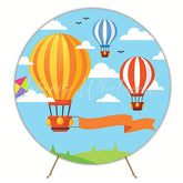 Balloons and Kites Colorful Round Backdrop for Party