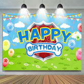 Balloons Dog Paw Birthday Backdrop For Boy Or Girls