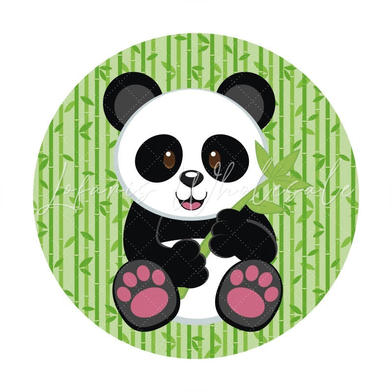 Lofaris Bamboo And Panda Round Baby Shower Backdrop For Party