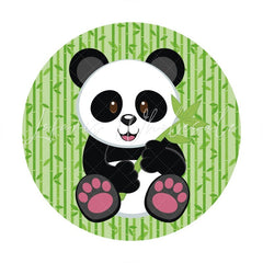 Lofaris Bamboo And Panda Round Baby Shower Backdrop For Party
