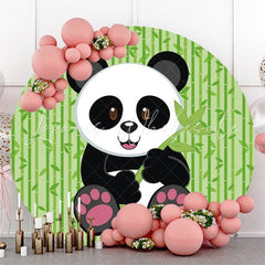 Lofaris Bamboo And Panda Round Baby Shower Backdrop For Party
