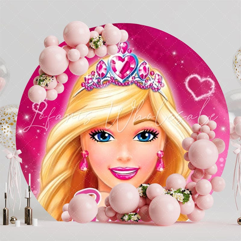 Barbie Dream World Round Backdrop For Stylish Birthday Party