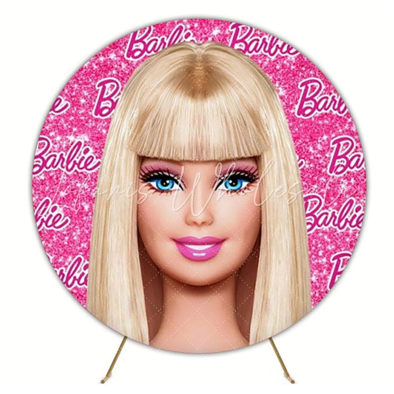 Barbie Round Backdrop For Dream Kids Party Celebration Theme