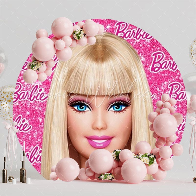 Barbie Round Backdrop For Dream Kids Party Celebration Theme