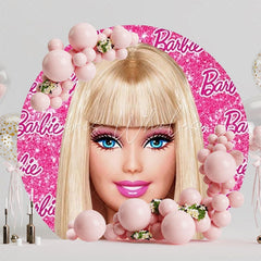 Barbie Round Backdrop For Dream Kids Party Celebration Theme