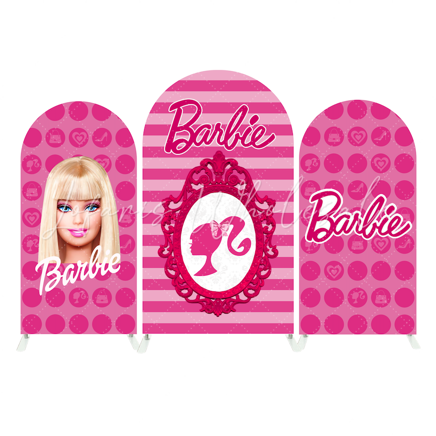 Barbie Theme Happy Birthday Party Background Arch Backdrop Wall Cloth Cover