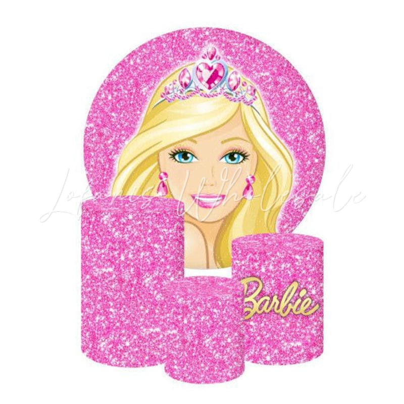 Barbie Themed Round Backdrop and Cylinder Kit for Fashion Parties