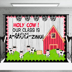 Lofaris Barn Holy Cow Our Class Is A Moo Zing Wood Backdrop
