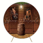Barn Horse Country Round Backdrop For Western Party Theme