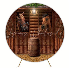 Barn Horse Country Round Backdrop For Western Party Theme