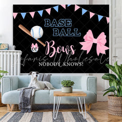 Lofaris Baseball Or Bow Gender Reveal Baby Shower Backdrop