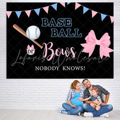Lofaris Baseball Or Bow Gender Reveal Baby Shower Backdrop