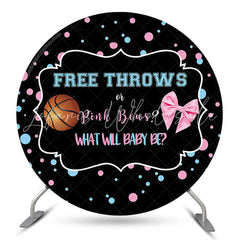 Lofaris Basketball Or Pink Bow Round Gender Reveal Backdrop
