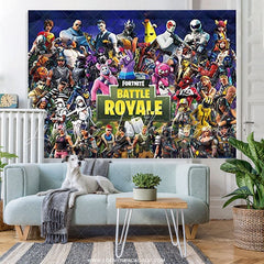 Lofaris Battle Royale Cartoon Character Birthday Party Backdrop