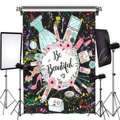 Lofaris Be Beautiful Makeup Graffiti Bridal Shower Backdrop