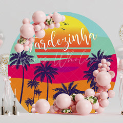 Beach Afternoon Round Backdrop for Summer Celebration