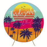 Beach Afternoon Round Backdrop for Summer Celebration