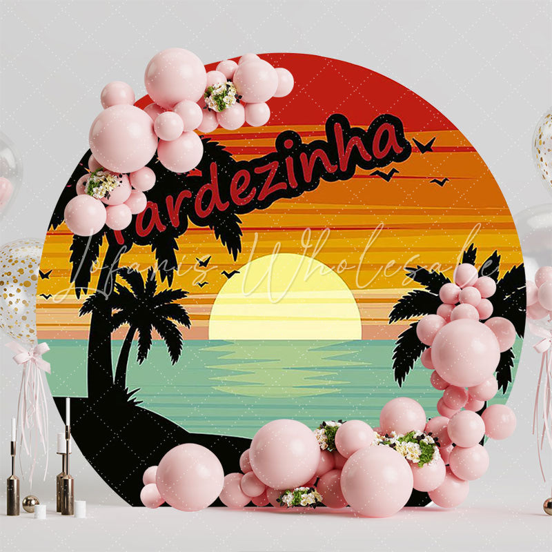 Beach Afternoon Round Backdrop for Summer Party