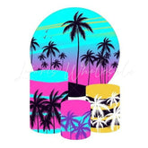 Beach Themed Round Backdrop and Cylinders Kit for Summer Events
