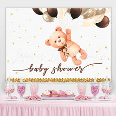 Lofaris Bear Balloon Gold Glitter Baby Shower Backdrop
