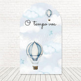 Bear Balloonist Sky Adventure Arch Backdrop For Baby Celebration