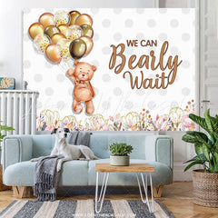 Lofaris Bearly Wait Teddy And Balloons Baby Shower Backdrop