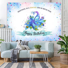 Lofaris Beautiful As A Peacock Dream Blue Birthday Backdrop