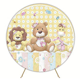 Beautiful Baby Safari Round Backdrop for Baby Celebration