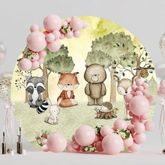 Beautiful Forest Watercolor Round Backdrop for Nature Event