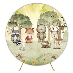 Beautiful Forest Watercolor Round Backdrop for Nature Event