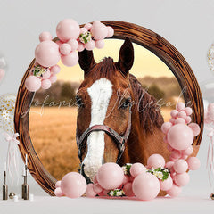 Beautiful Horse Majestic Round Backdrop for Animal Theme Party