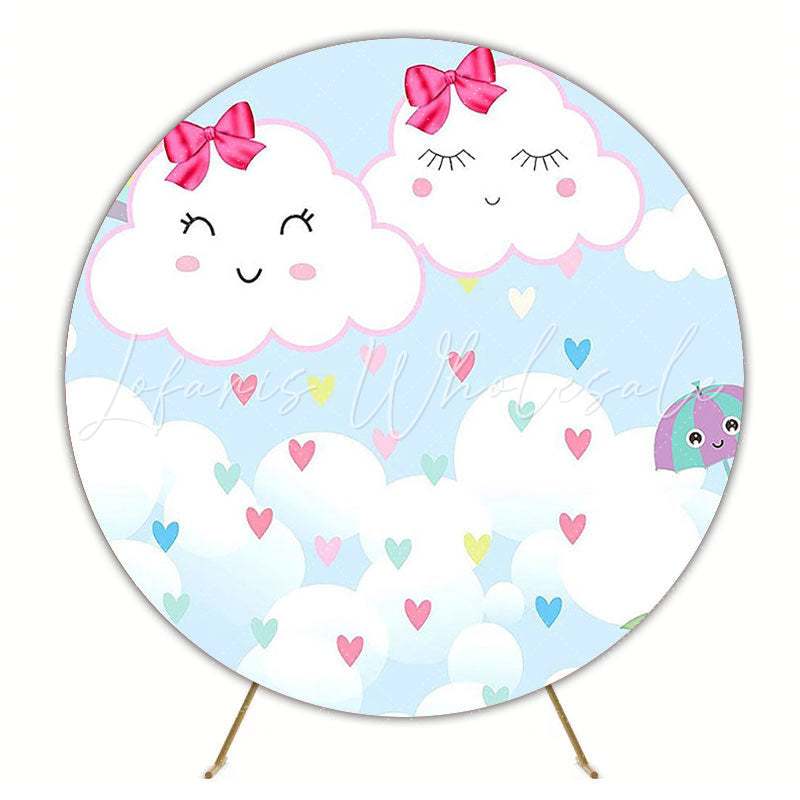 Beautiful Rain of Love Round Backdrop for Romantic Event