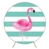 Beautiful Tropical Flamingo Round Backdrop for Tropical Event