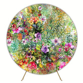 Beautiful Watercolor Flowers Round Backdrop for Soft Elegance