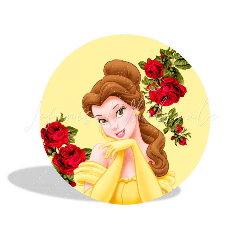 Beauty And The Beast Birthday Party Round Backdrop Cover Plinth Cylinder Pedestal Cloth Cover