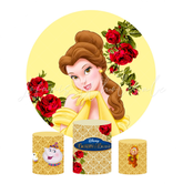 Beauty And The Beast Birthday Party Round Backdrop Cover Plinth Cylinder Pedestal Cloth Cover
