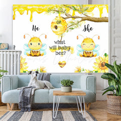 Lofaris Bee Themed Gender Reveal Backdrop Cute Party