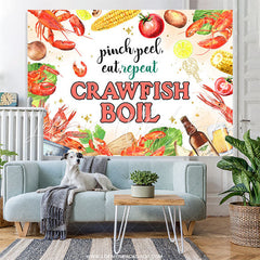 Lofaris Beer Red Crawfish Boil Backdrop For Family Party