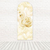 Beige Rose Swan Elegant Graceful Celebration Decor Arch Backdrop