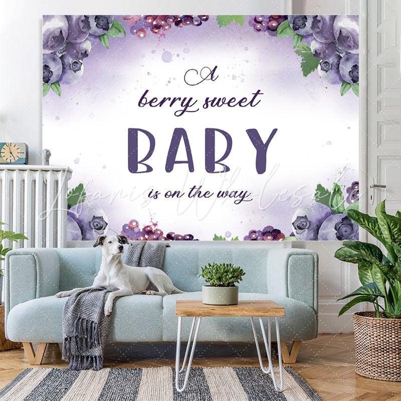 Lofaris Berry Sweet Baby On the Way Backdrop for Shower
