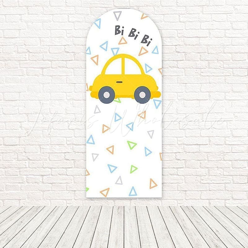 Bi Bi Bi Toy Car Racing Lane Track Arch Backdrop For Birthday Action