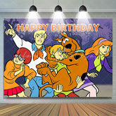 Lofaris Big Dog Scary Forest Happy Birthday Party Backdrop