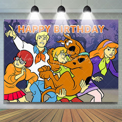Lofaris Big Dog Scary Forest Happy Birthday Party Backdrop