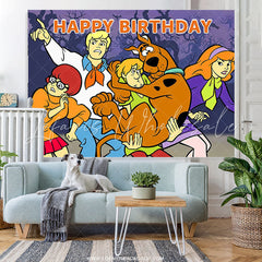 Lofaris Big Dog Scary Forest Happy Birthday Party Backdrop